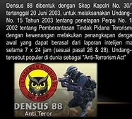 Densus 88 Dibentuk Oleh Siapa